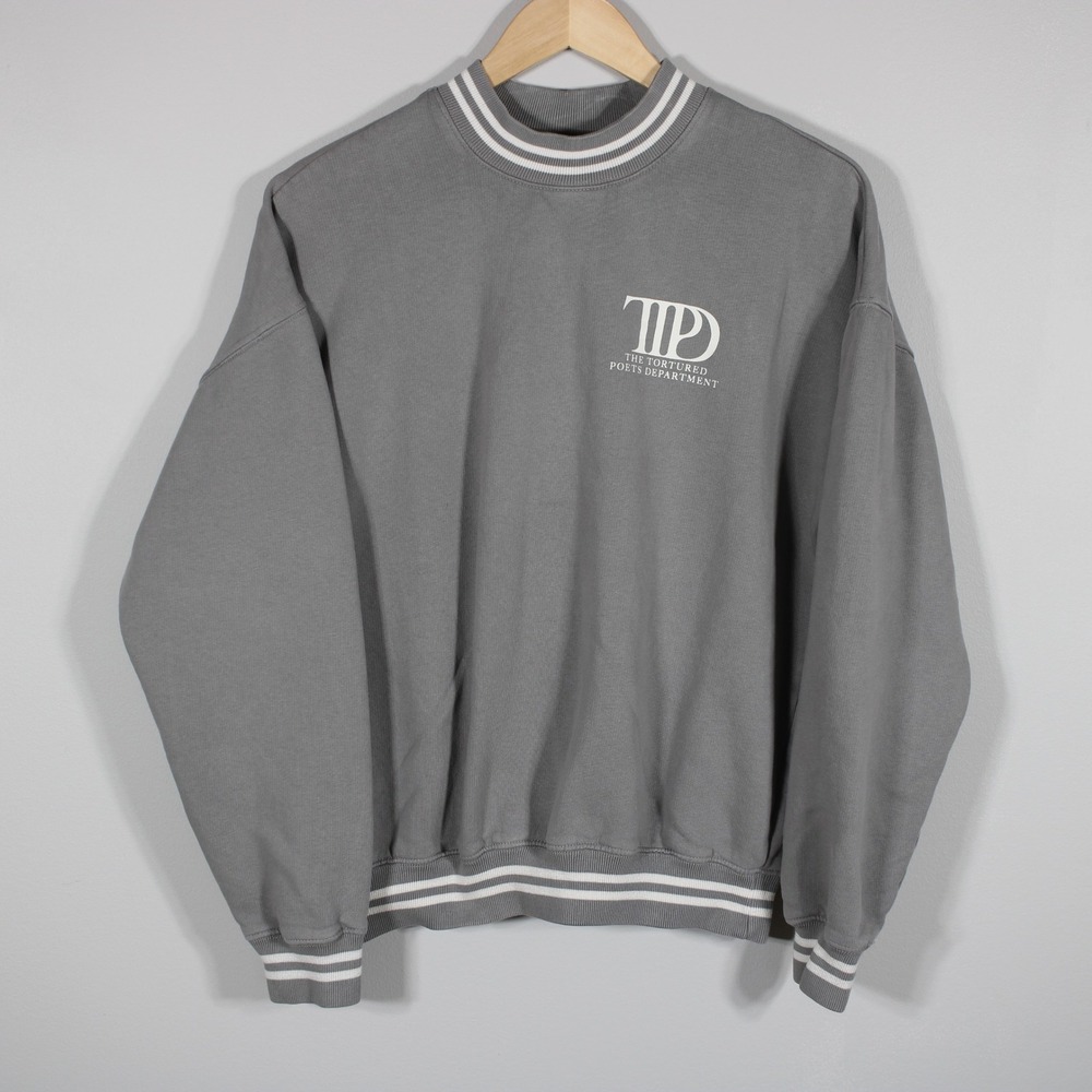 Taylor Swift TTPD The Tortured Poets Department Sweatshirt Grey - Size XS